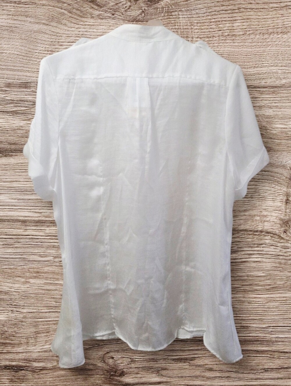 Adiva White Short-Sleeve Fly Button  Top - Picture 3 of 6